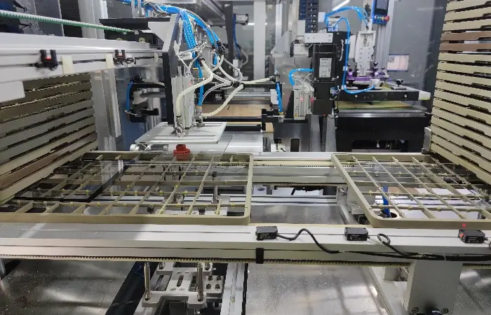 Custom glass being printed using an automated printing machine